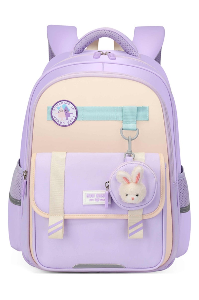 SUN EIGHT Premium 16.5-inch Light Weight School Backpack Water Resistant Polyester Kid’s Daypack for Girls, SE22222, Purple - Image 3